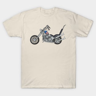 Chopper Motorcycle 1950 cartoon illustration T-Shirt